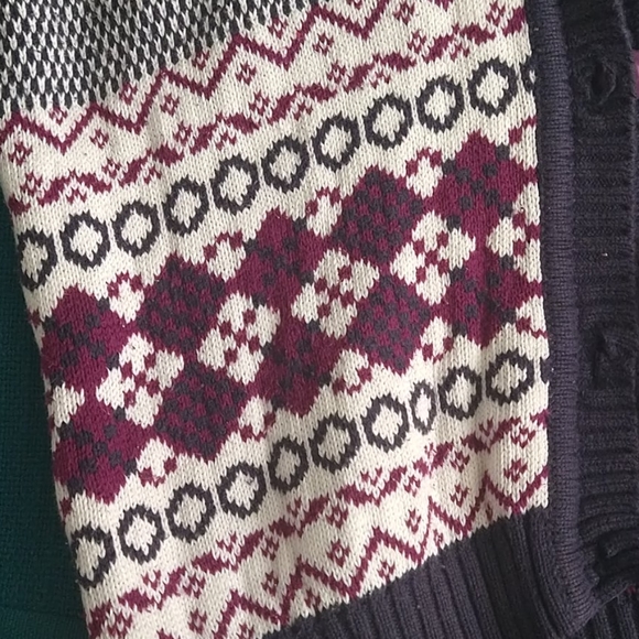 Izod Argyle Knit Cardigan Sz S - Picture 3 of 6